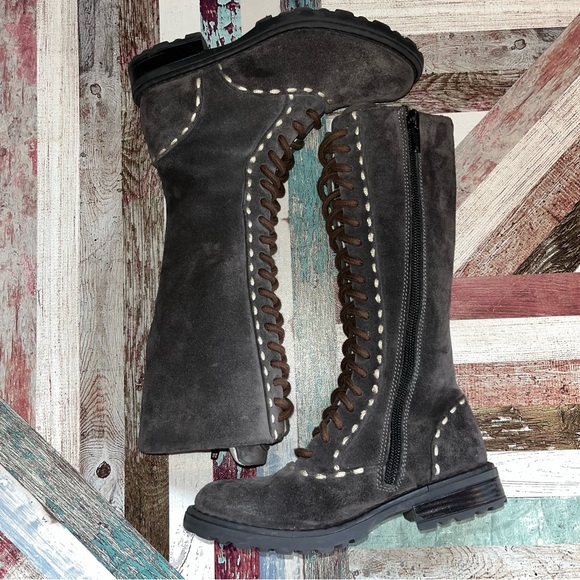 I Pinco Pallino Imelde & Stefano Cavalleri Girls Suede Boots Lace Knee High 11 - Picture 3 of 13